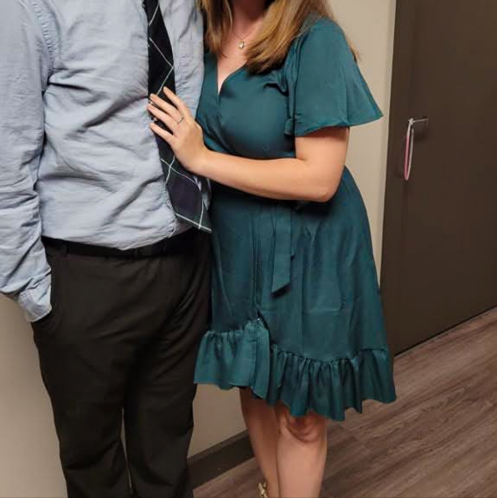 GREEN Ruffle Wrap Dress - Picture 3 of 5